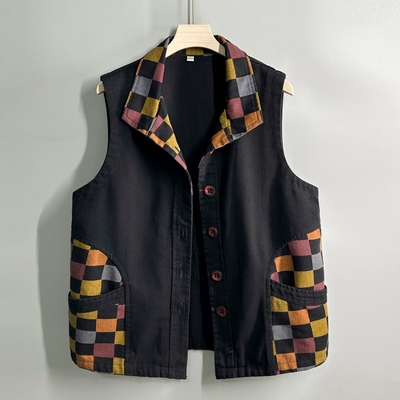 单层薄款中老年妈妈春秋牛仔马甲