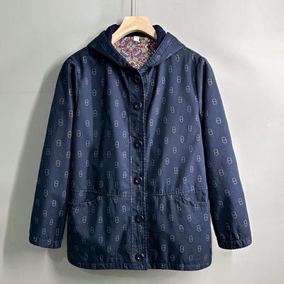 大码全棉中老年妈妈春秋风衣外套