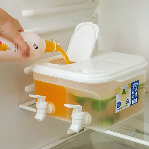 冰箱冷水壶5L带龙头大容量双格凉水壶家用泡壶果汁饮料桶夏季果茶