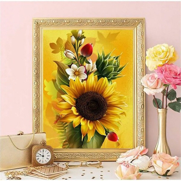 钻石绣2024年新款满钻点钻画向日葵花朵diy,居家布艺,钻石绣,淘宝优惠券,粉丝福利购,淘宝优惠卷