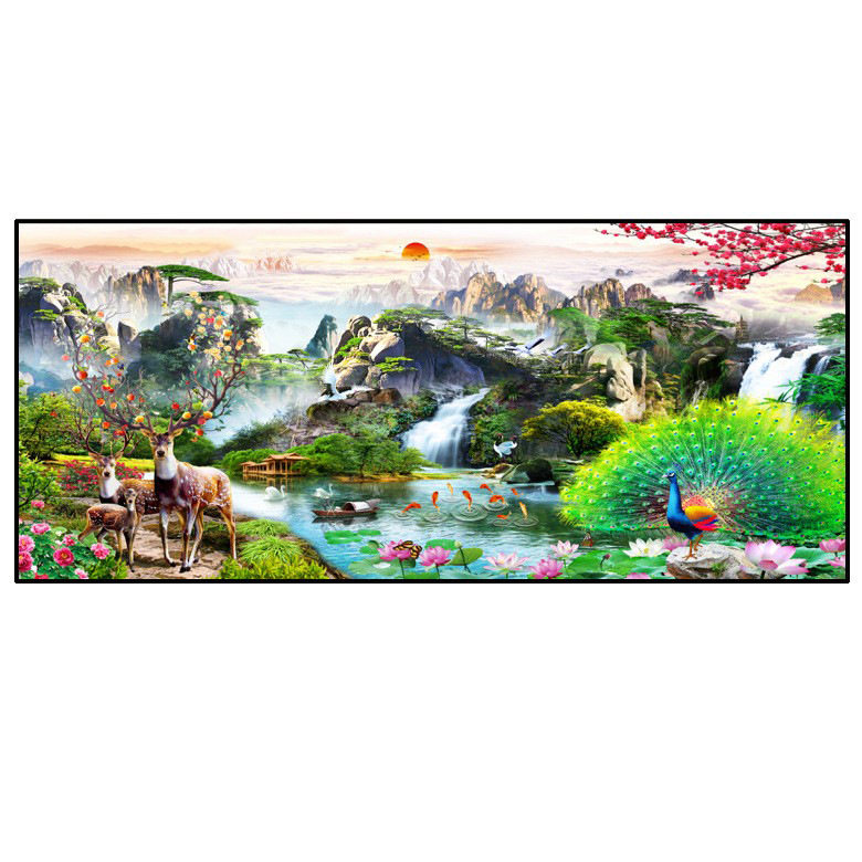 钻石绣2024年新款满钻贴钻十字绣客厅大幅风景山水画,居家布艺,钻石绣,淘宝优惠券,粉丝福利购,淘宝优惠卷