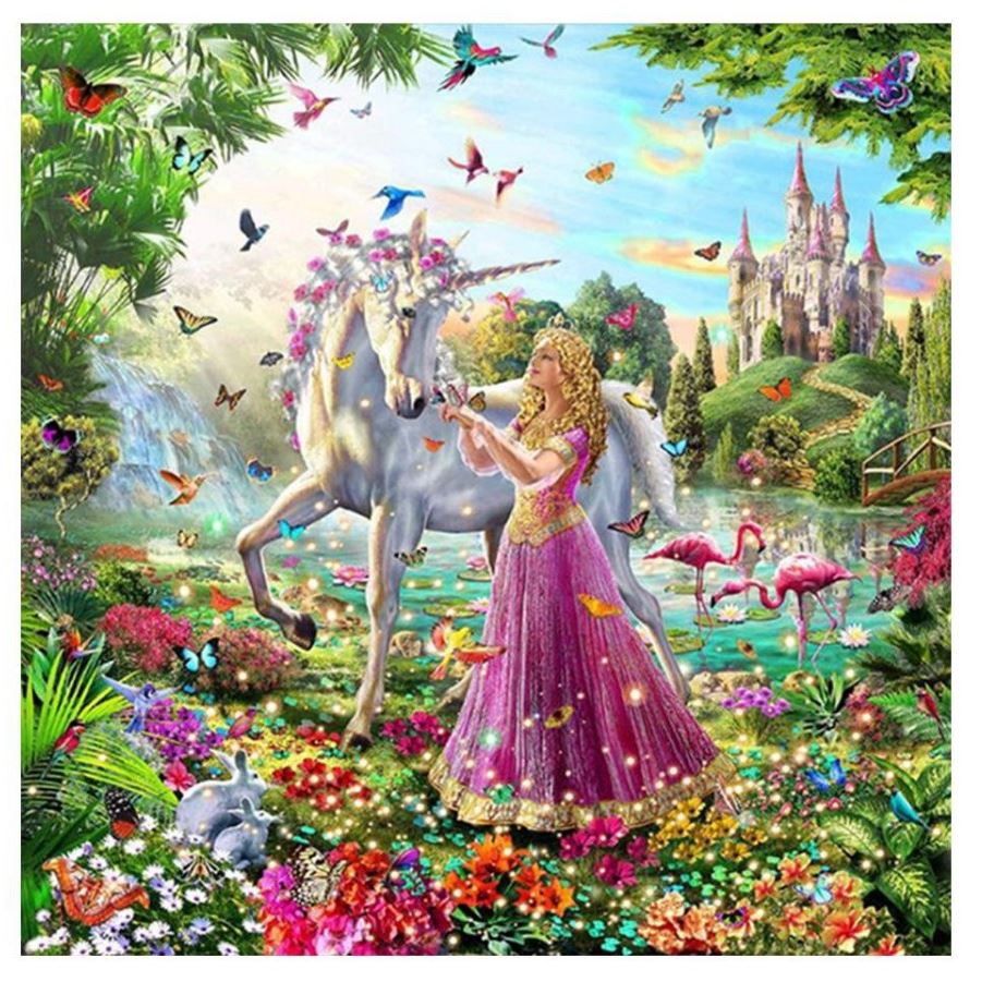 钻石绣2024年新款满钻卡通公主梦幻动漫画点钻十字绣卧室