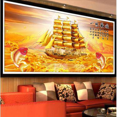 钻石绣2024年新款满钻5D一帆风顺船点钻十字绣,居家布艺,钻石绣,淘宝优惠券,粉丝福利购,淘宝优惠卷