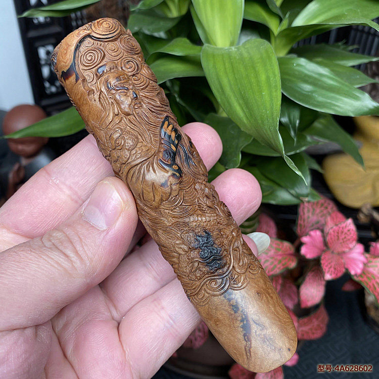 海柳烟嘴天然保真正品大中细烟通用拉杆滤芯活性碳两用关公关二爷