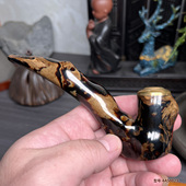 天然保真海柳烟嘴烟斗烟丝拉杆循环过滤粗中细烟三用送礼手工收藏