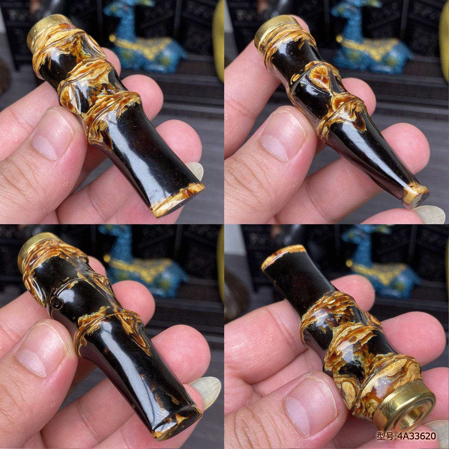天然海柳烟嘴竹节造型高档精工