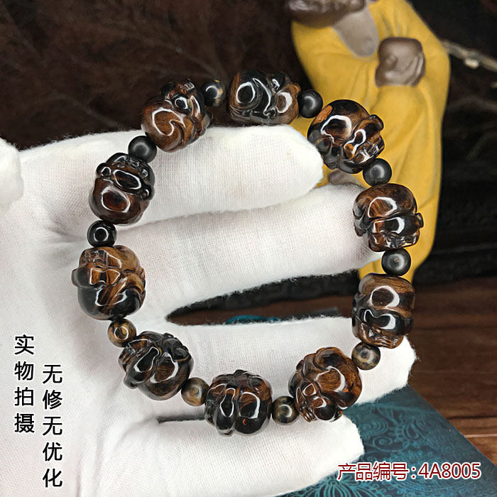 天然黑珊瑚海柳手串文玩首饰手链工艺手珠多宝佛珠雕刻福猪包邮