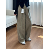 女松紧腰宽松遮肉显瘦阔腿裤 150xs码 小个子慵懒松弛感休闲牛仔裤