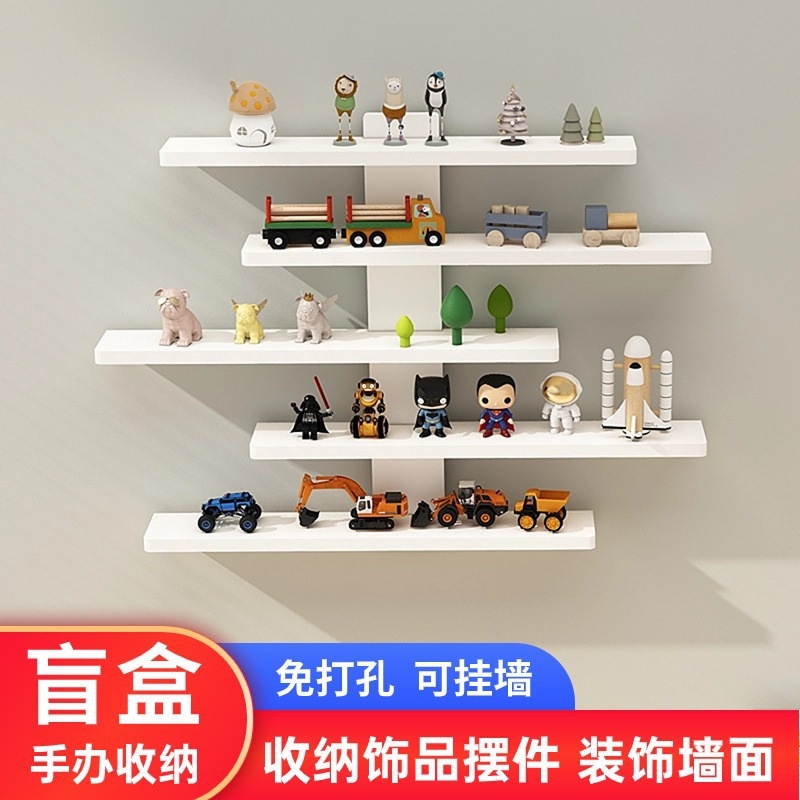 墙上壁挂置物架装饰品摆件挂墙式架子娃娃手办盲盒壁挂收纳放置架