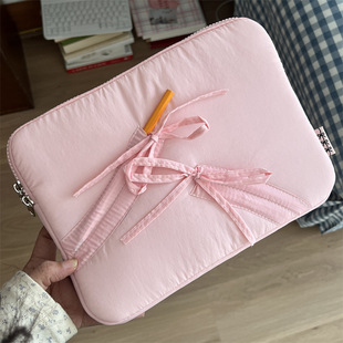 芭蕾蝴蝶结笔记本内胆包适用华为gt14寸电脑苹果macbookair13.6保护套小米戴尔15.6联想yogapro16s外出手拿包