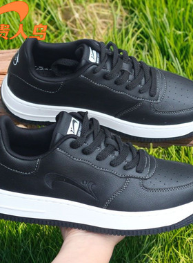 贵人鸟厚底空军一号男鞋秋冬透气防臭休闲鞋时尚百搭款皮面防水潮