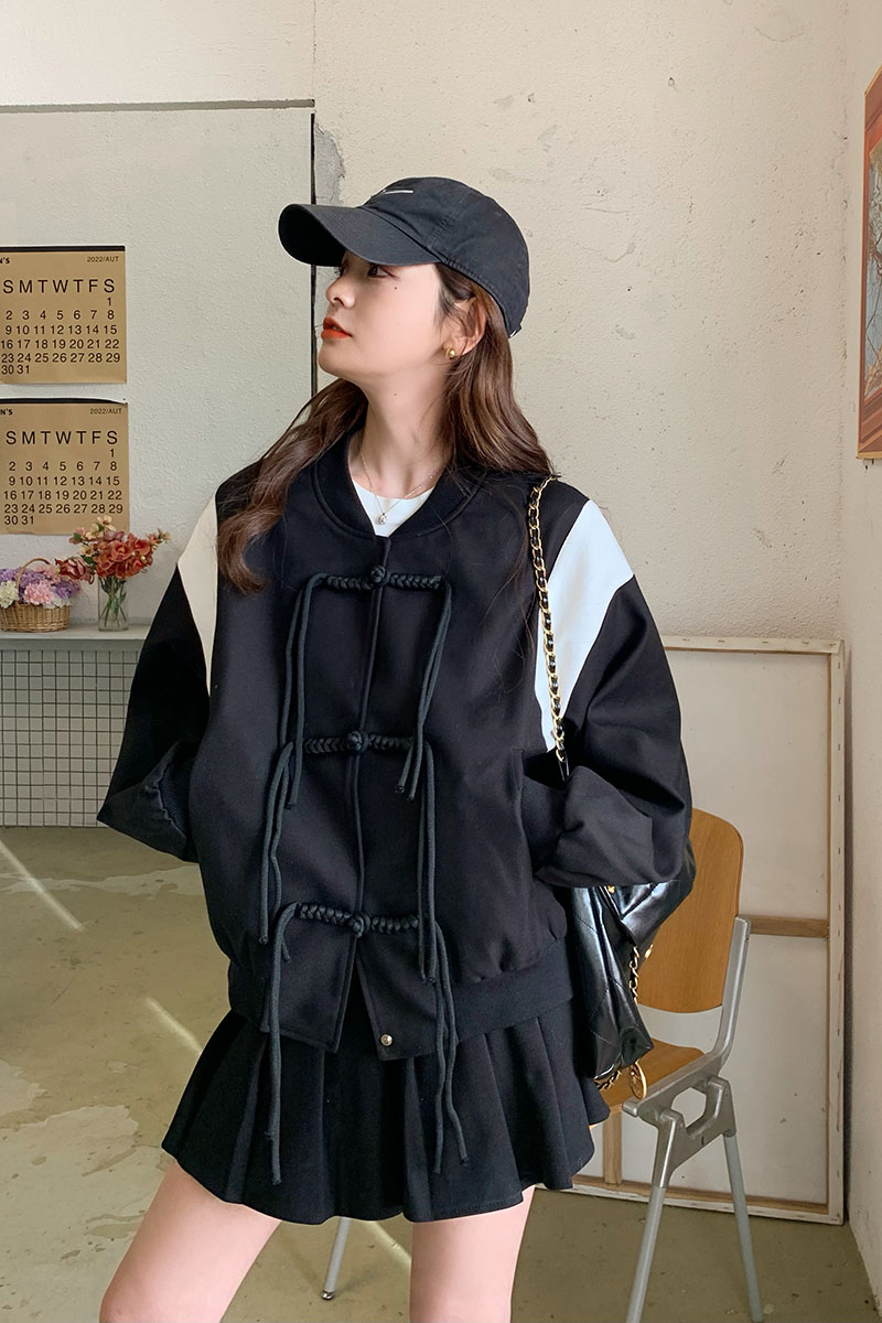 棒球服春秋女士学生外套宽松百搭现货P135K188,女装短外套,铱本正襟