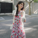 红色娃娃领连衣裙女2025春夏新款大码宽松甜美小个子百褶衬衫裙子，女装连衣裙，铱本正襟