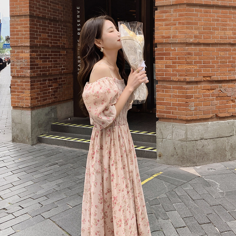 大货已出现货碎花露肩连衣裙高点击长裙新款P115K168,女装连衣裙,铱本正襟