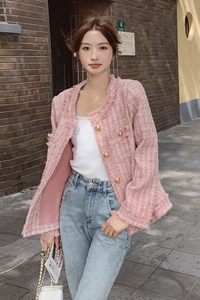 独特漂亮粉色小香风外套女春秋2025年超火富家千金高级感轻熟上衣图片