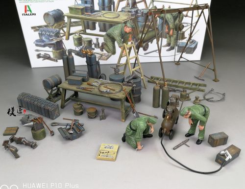 【模匠】1/35田宫37023 二战德军维修人员工具设备 成品代工
