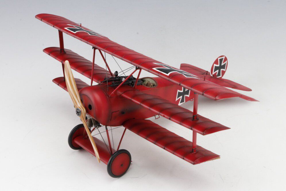 【模匠】1/32meng qs-002 德国红男爵福克dr.i三翼战斗机成品代工