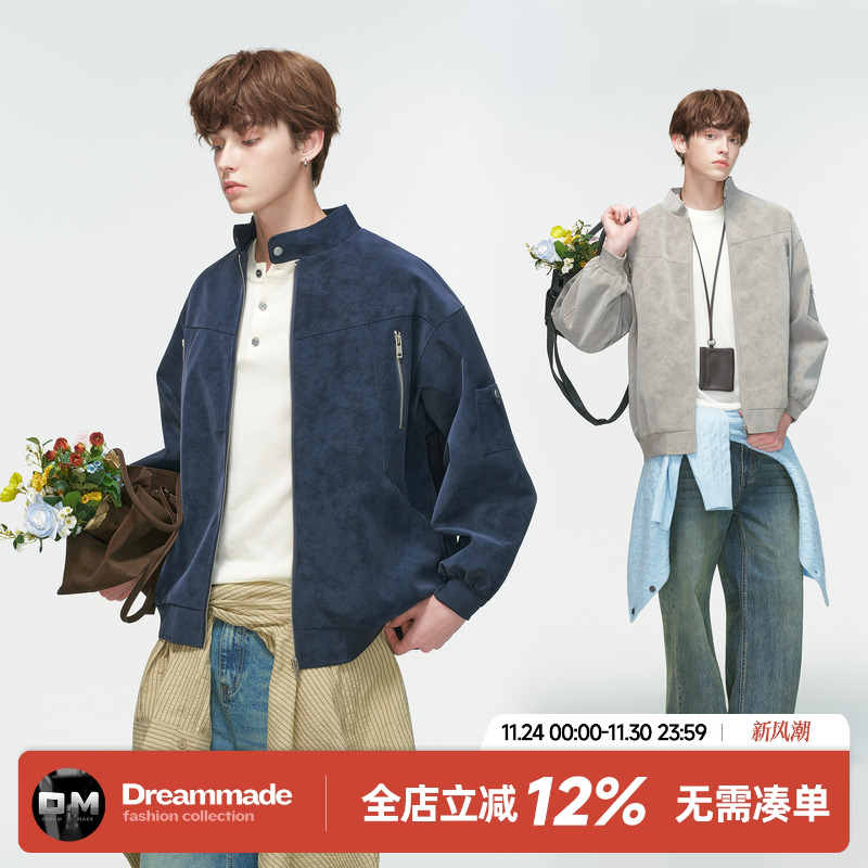 Dream made 美式哈灵顿立领机车皮衣外套男春秋季潮牌高级感夹克