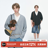 made 老钱风假两件华夫格长袖 T恤男春秋季 Dream 人夫感内搭打底衫