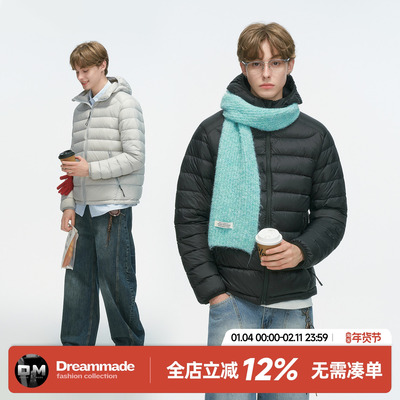 Dream made 90白鸭绒排骨羽绒服男冬季防风轻薄情侣内胆防寒外套