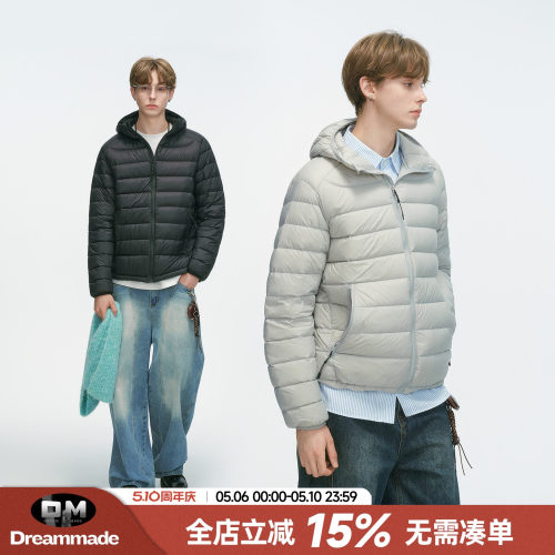 Dream made新国标90白鸭绒排骨羽绒服男冬季轻薄情侣内胆男生外套