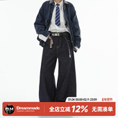 made美式 直筒宽松工装 丹宁蓝原牛牛仔裤 Dream 男款 春秋季 阔腿裤 子