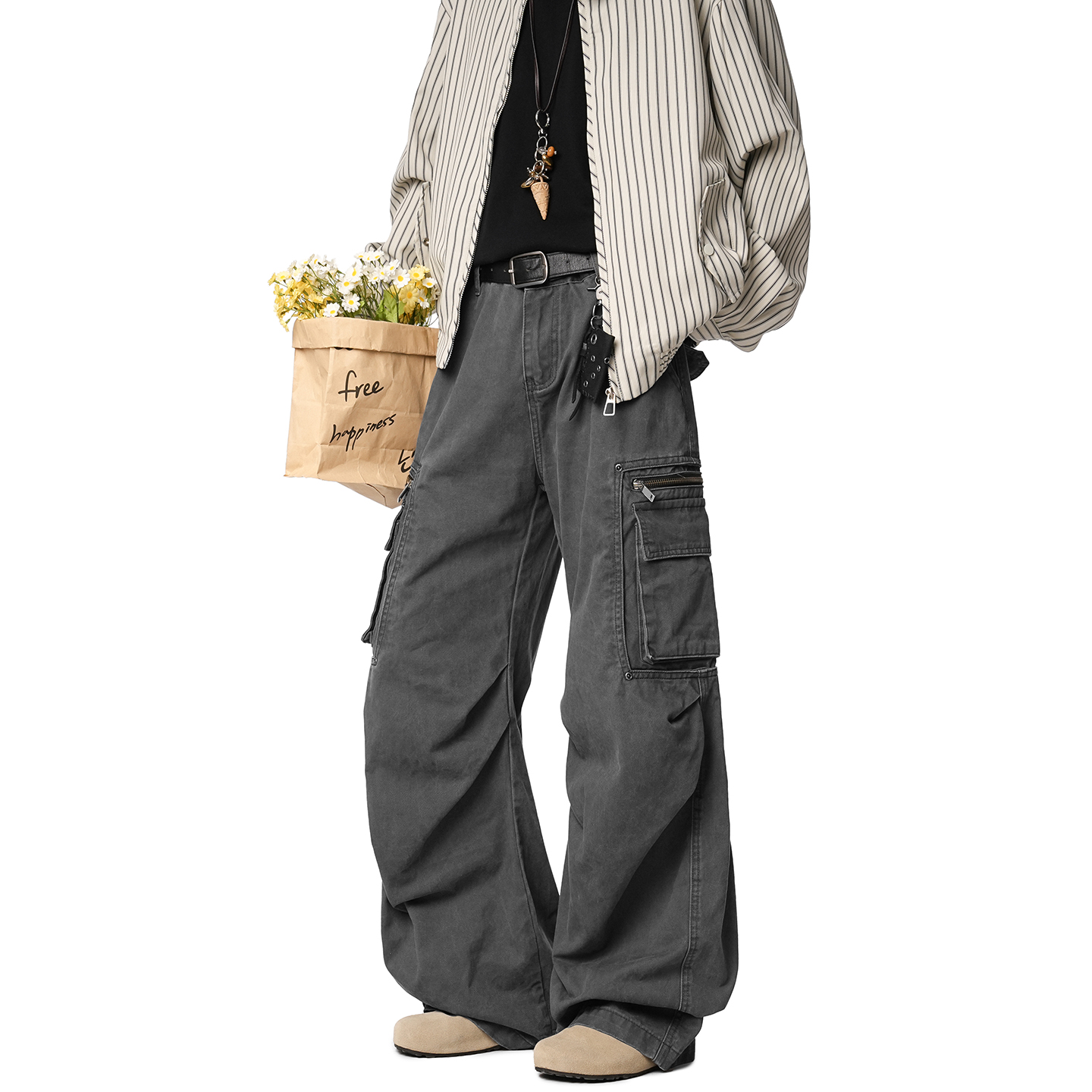 Dream made美式高街工装裤男款秋冬季直筒宽松休闲裤男生阔腿裤子