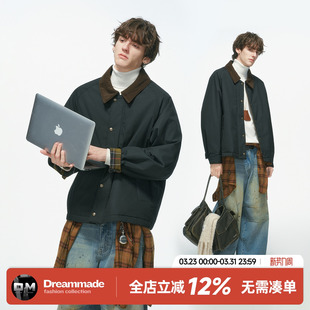 Dream made 巴恩风冬季加厚防水猎装棉服外套男款老钱风男生棉衣