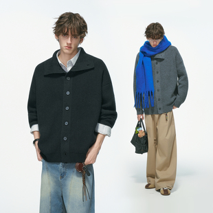 made 宽松慵懒针织衫 美式 毛衣外套男秋冬季 老钱风高领开衫 Dream