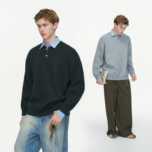 慵懒风情侣针织衫 秋冬季 男生上衣 made假两件学院风毛衣男款 Dream