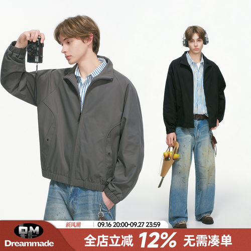 Dream made 美式cleanfit飞行夹克男秋季教练冲锋衣短款外套男生