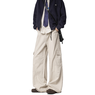 复古大口袋工装 裤 男秋季 Dream 休闲裤 美式 直筒宽松阔腿裤 子 made