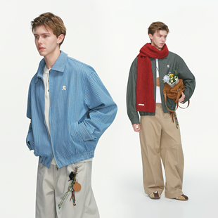 休闲工装 Dream 夹克男秋季 cleanfit条纹短款 外套情侣上衣 made美式