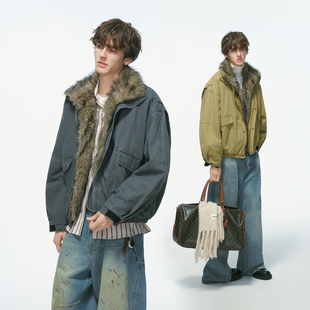 made 加厚棉袄男生冬装 仿狼毛工装 冬季 棉服 座山雕外套男款 Dream