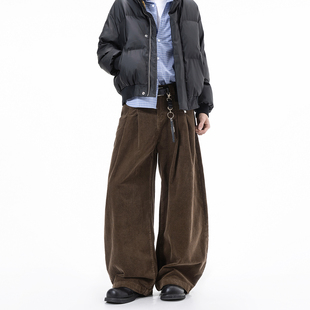 男款 加厚灯芯绒休闲裤 直筒阔腿裤 男生冬装 子 Dream 弯刀裤 made冬季