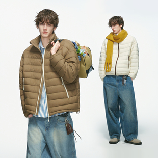 加厚情侣内胆外套 90白鸭绒立领撞色排骨羽绒服男冬季 Dream made