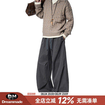 Dream made 美式工装裤男款夏季宽松直筒百搭阔腿裤男生休闲裤子