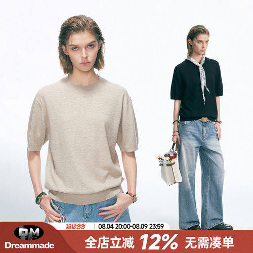 Dream made 老钱风Cleanfit轻奢针织短袖T恤男女2026夏季新款半袖