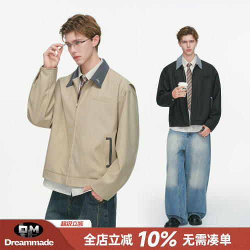 Dream made美式巴恩风短款工装夹克男春秋季新款cleanfit外套男生