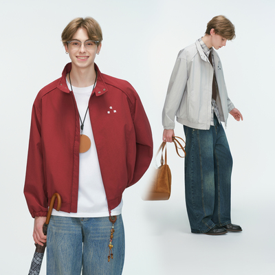 Dream made美式cleanfit哈灵顿立领外套男春秋季教练工装男生夹克