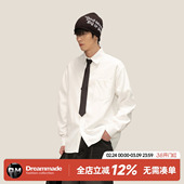 made 男款 美式 衬衫 休闲内搭打底男生衬衣 cleanfit白色长袖 Dream
