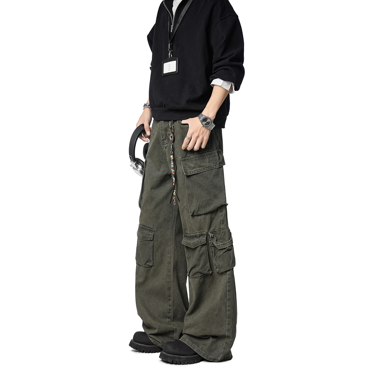 Dream made美式多口袋工装休闲裤男春秋季宽松直筒裤2026新款裤子