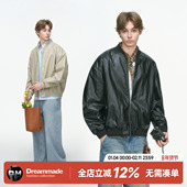made 美式 bomber飞行PU皮衣外套男款 Dream 春秋季 棒球服男生夹克