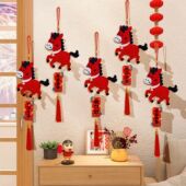 2026新款 马年福字挂饰客厅玄关门把手挂件过新年装 饰春节氛围布置