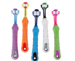 新款宠物狗狗三头牙刷 多角度清洁祛除牙结石 金毛边牧中大型犬用