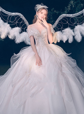 odelia《仙境》2021新款主婚纱主纱礼服气质新娘在逃公主风宫廷