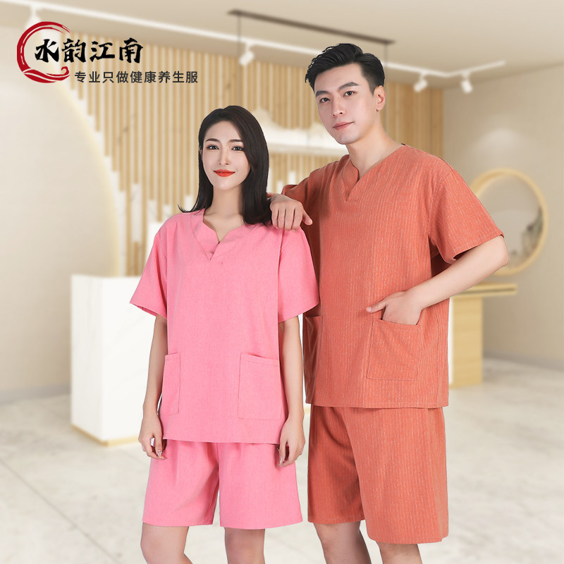 2025新款高档纯棉弹力竹节棉柔软舒适汗蒸服女桑拿服艾灸服理疗服,居家布艺,汗蒸服,淘宝优惠券,粉丝福利购,淘宝优惠卷