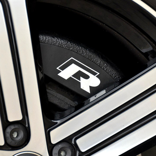 GTI耐高温刹车贴纸 R卡钳贴 适用于大众R刹车卡钳字标车贴纸 Golf