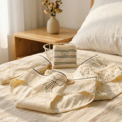 7A全裤抗菌内裤女童中腰亲肤透气纯棉抑菌内档弹力少女初学生裤头