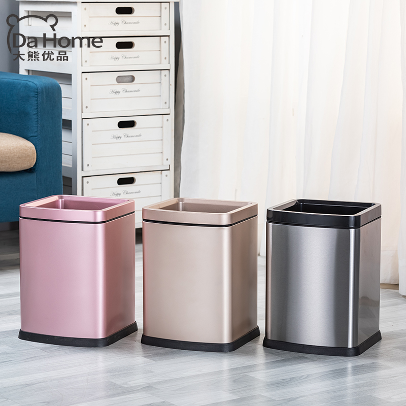 无盖不锈钢垃圾桶压圈纸篓厨房